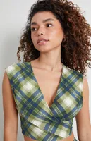 WEWOREWHAT Tie Back Wrap Top