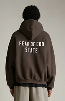 Fear of God Essentials Brown Heavy Fleece University Full Zip Hoodie