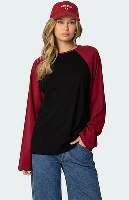 Edikted Oversized Raglan Long Sleeve T-Shirt