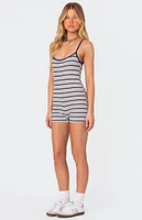 Avis Striped Ribbed Romper