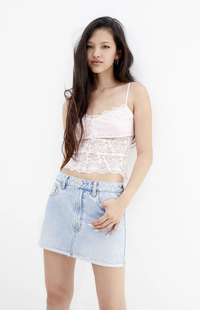 PacSun Medium Indigo Low-Rise Denim Mini Skirt