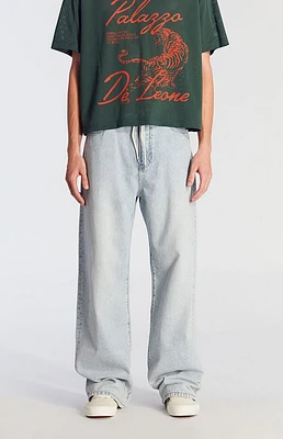 Pacsun Light Indigo Drawstring Extreme Baggy Jeans