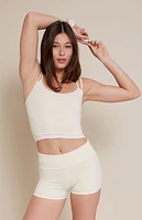 PAC 1980 WHISPER Active Yellow Fold-Over Micro Biker Shorts