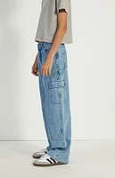 PacSun Kids Light Indigo Baggy Cargo Jeans