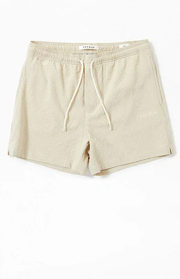 Pacsun Tan Sail Seersucker 4.5" Swim Trunks
