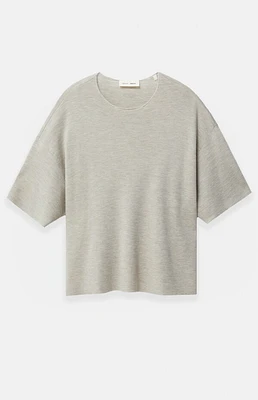Fear of God Essentials Heather Stone Merino Wool Short Sleeve Knit T-Shirt