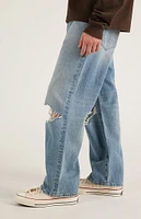 PacSun Dylan Ripped Knee Baggy Jeans Light Indigo