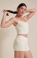 PAC 1980 WHISPER Active Yellow Fold-Over Micro Biker Shorts