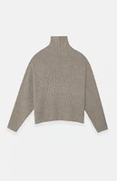 Fear of God Essentials Heather Grey Heavy Waffle Knit Turtleneck Sweater