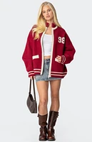 Edikted 98 Varsity Zip Up Sweater