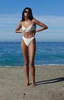 Pacsun Eco Yellow Zebra Juliana Scoop Bikini Bottom