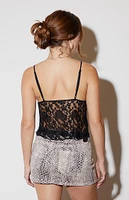 LA Hearts Lace Split Hem Tank Top