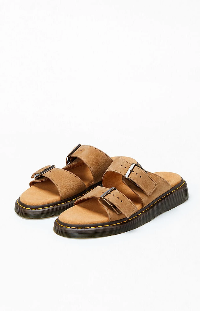 Dr Martens Josef Nubuck Leather Buckle Slide Sandals