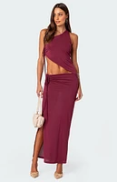 Edikted Frankie Drawstring Slit Maxi Skirt