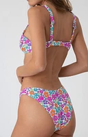 Bright Swimwear Citrus Floral Capri Underwire Bralette Bikini Top