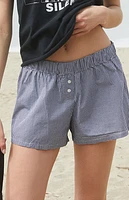 John Galt Black & White Gingham Keira Boxer Shorts