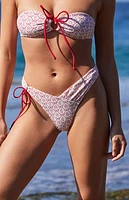 Pacsun Floral Bow Bessy High Cut Bikini Bottom