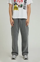 PacSun Charcoal Kyler Fleece Baggy Cargo Sweatpants