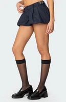 Edikted Buckled Pinstripe Bubble Mini Skort