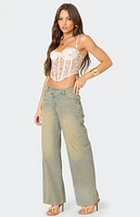 Edikted Asymmetric Low Rise Wrap Jeans
