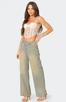 Edikted Asymmetric Low Rise Wrap Jeans