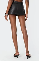 Edikted Crawford Faux Leather Micro Skort