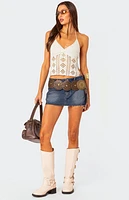 Edikted Jada Open Back Crochet Top