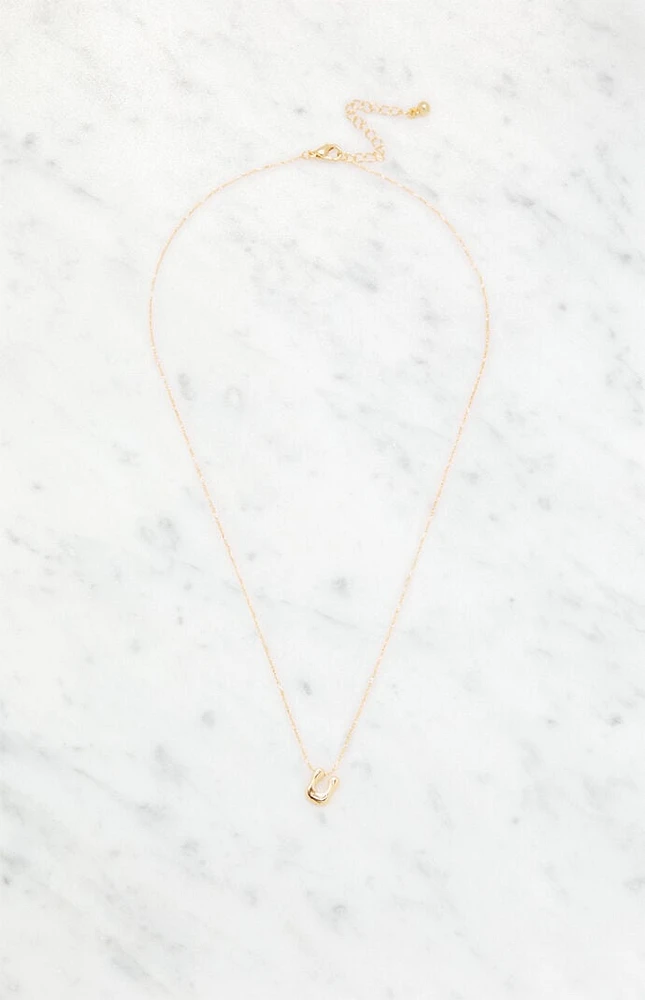 LA Hearts U Initial 14K Gold Plated Necklace