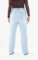 PacSun Stretch Light Indigo Curve Dad Jeans