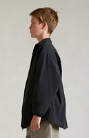 Kids Fear of God Essentials Black Overshirt Jacket