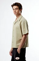 Budweiser By PacSun Eureka Cropped Woven Camp Shirt