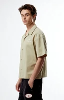 Budweiser By PacSun Eureka Cropped Woven Camp Shirt