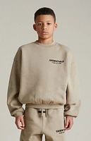 Fear of God Essentials Kids Desert Sand Fleece Crew Neck Sweatshirt