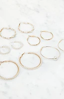 LA Hearts 5 Pack Pearl Hoop Earrings