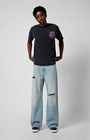 Pacsun Light Indigo Ripped Extreme Baggy Jeans