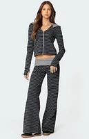 Edikted Meggy Striped Zip Up Hoodie