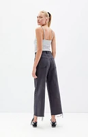 PacSun Nora Black Cropped Wide Leg Jeans