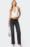 Edikted Shayna Low Rise Jeans