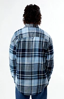 Tommy Jeans Brushed Navy Flannel Long Sleeve Shirt