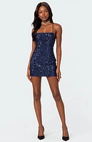 Edikted Kiara Strappy Sequin Mini Dress