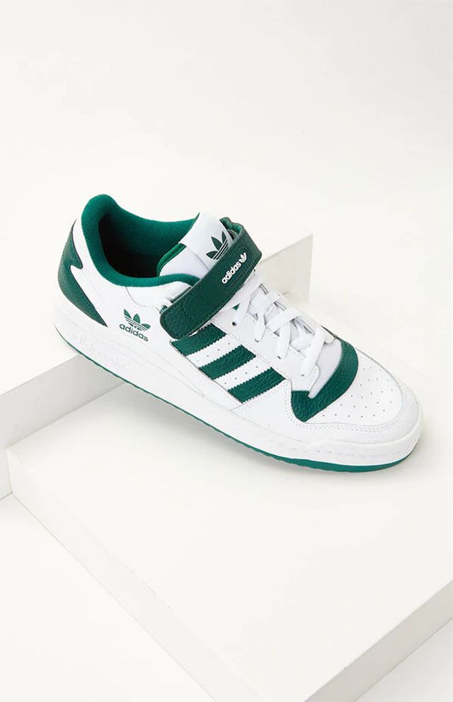 White & Green Forum Low Shoes
