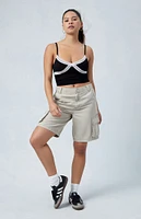 PacSun Oatmeal Low Rise Cargo Skater Shorts