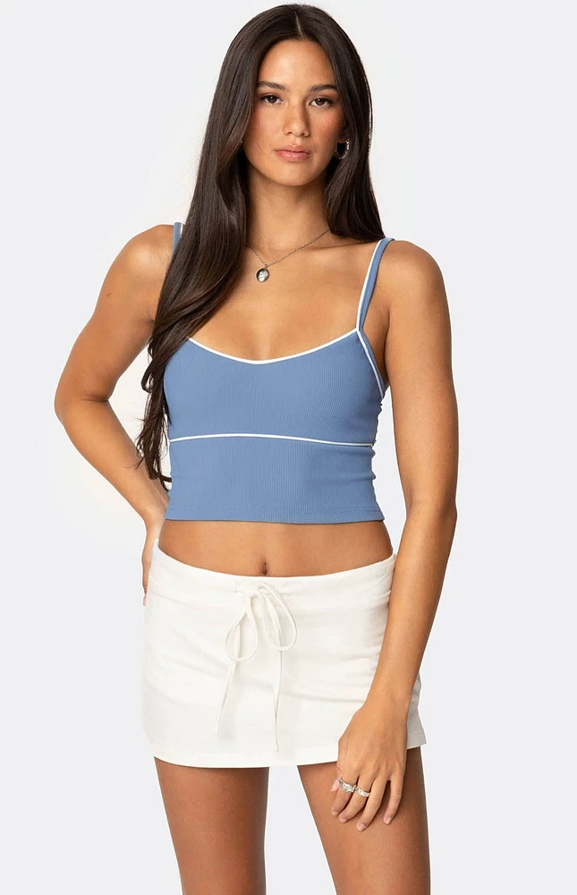 Edikted Contrast Cropped Tank Top