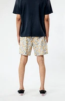 PacSun Zebra Flower 6.5" Swim Trunks