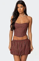 Edikted Marlene Plaid Lace Up Corset