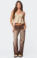 Edikted Claire Linen Look Babydoll Top