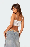 Edikted Mandy Cropped Cotton Lace Corset