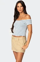 Edikted Shara Striped Off Shoulder Top