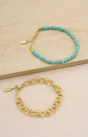 Ettika Luck & Love Turquoise Beaded Choker Necklace