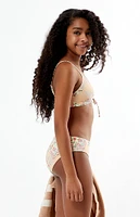 PacSun Kids Patchwork Cinched Tank & Mid Rise Bikini Set